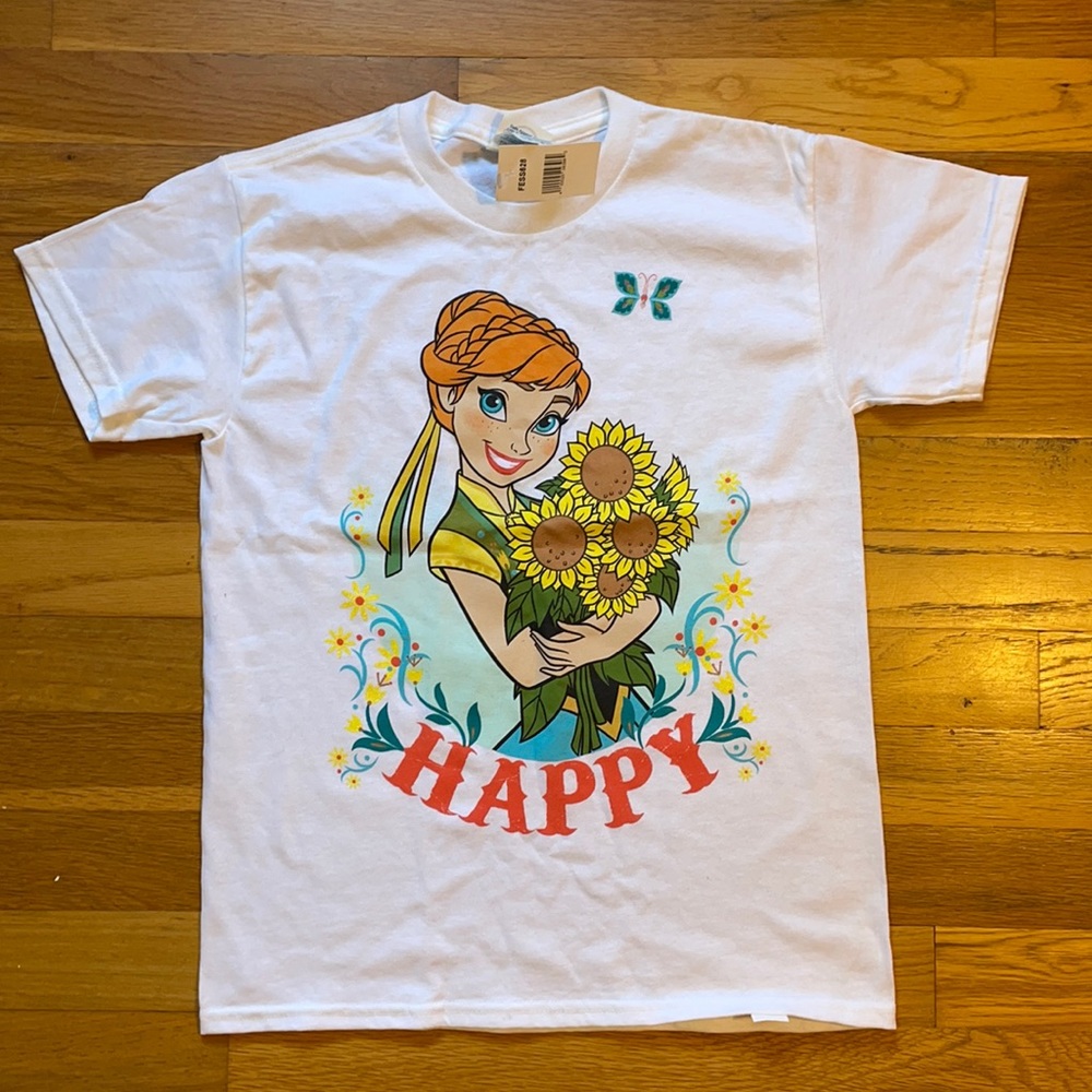 Kids Anna Frozen Happy White T-shirt